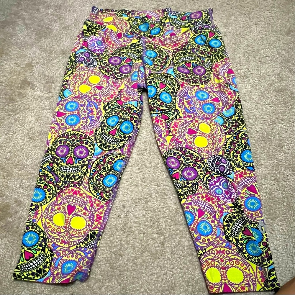 Sugar Skull cropped leggings M